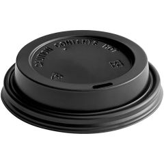 Black Hot Paper Cup Travel Lid for 10-24 oz. Standard Cups and 8 oz. Squat Cups - 1,000/Case