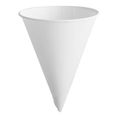4 oz. White Rolled Rim Paper Cone Cup - 5,000/Case