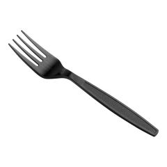 Black Extra Heavy Weight Polystyrene Plastic Fork - 1,000/Case