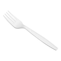 White Extra Heavy Weight Polystyrene Plastic Fork - 1,000/Case