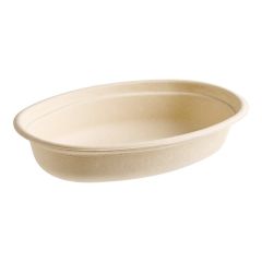 18 oz. Compostable Fiber Burrito Bowl - 400/Case
