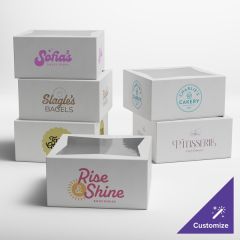 6" x 6" x 3" White Customizable Auto-Popup Window Pie / Bakery Box - 200/Case