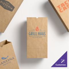 4 lb. Natural Kraft Paper Customizable Bag - 500/Case Width 5 InchesHeight9 3/4 Inches Gusset Width 3 1/8 Inches